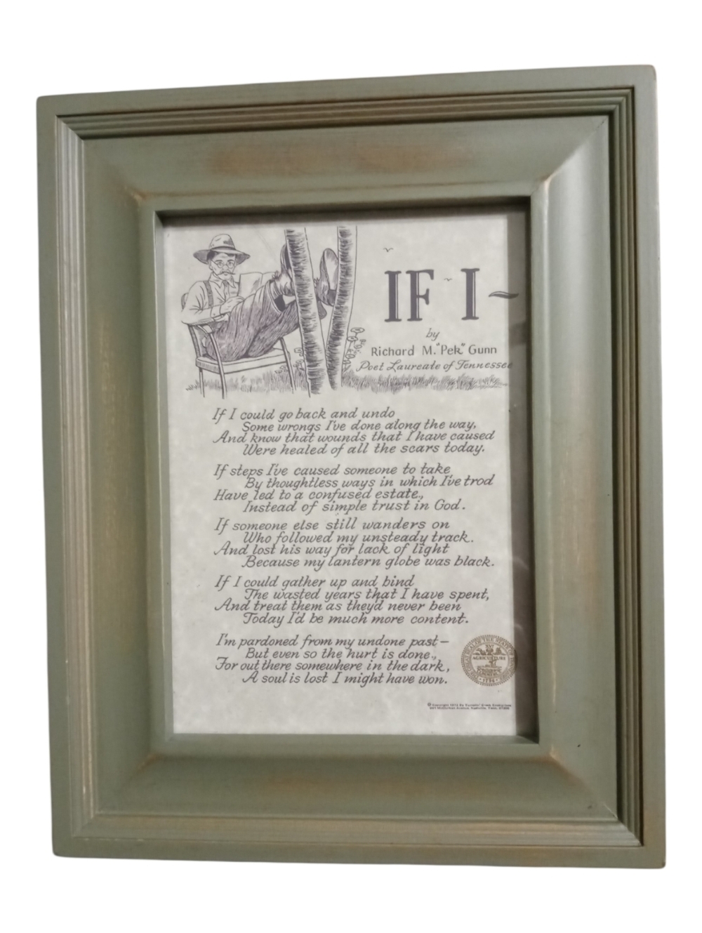 Richard M Pek Gunn Poet Laureate Of Tennessee"If I" Poem
